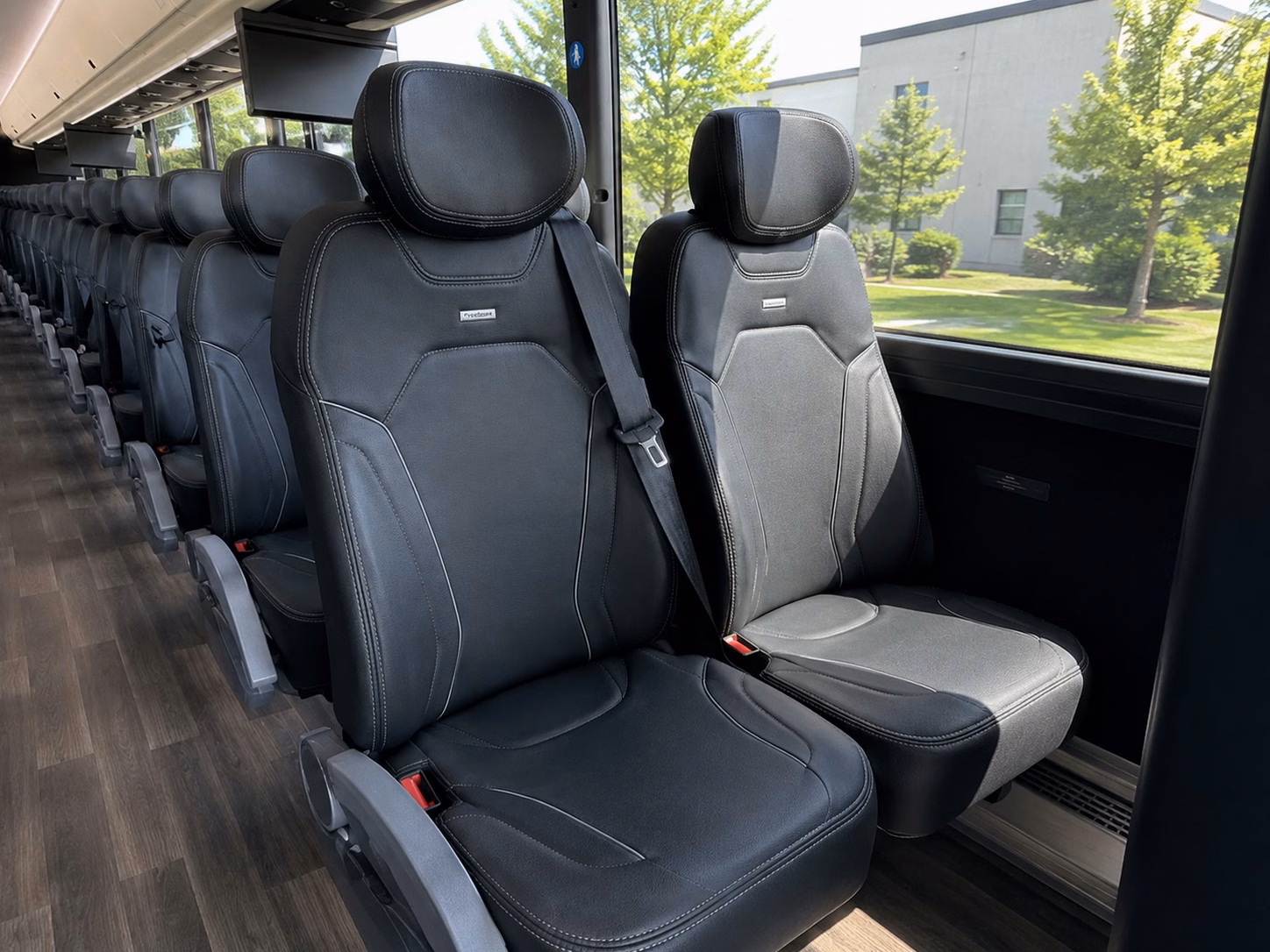 56 passenger charter bus inside