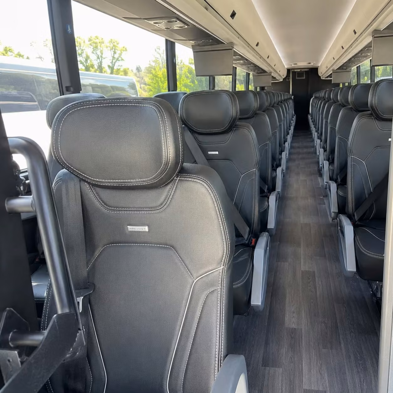 56 passenger charter bus interior